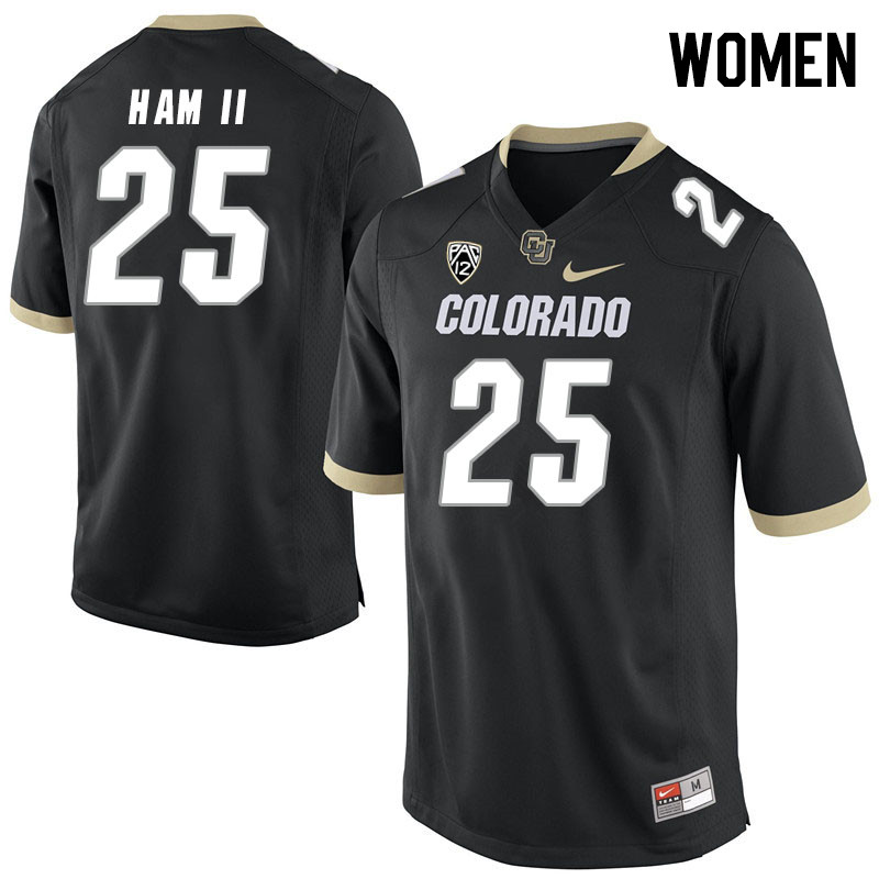 Women #25 Marvin Ham II Colorado Buffaloes College Football Jerseys Stitched Sale-Black